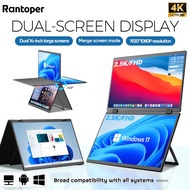 Rantoper 15.6"Dual screens portable monitor, IPS screen 2.5k/4k/game monitor, suitable for laptop