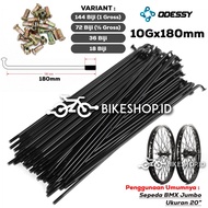 Jumbo Spokes 20" Inch Bicycle Spokes 10Gx180mm Black Odessy BMX Minion Folding Bike Etc. | High Qual