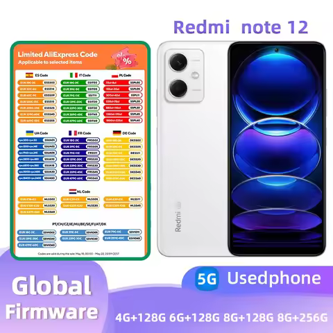 Redmi Note 12 5G Android 6.67 inch RAM 8GB ROM 256GB 2400*1080px 48MPused phone