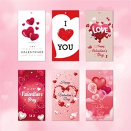 50 Tags/paper hang tags Happy Valentine's Day/Valentine's Day February 14/ I you - 2-sided printing 