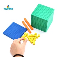 GPHA> Ten Blosplete Set Kids Math Plaything Math Blos Plastic Base Ten Set Cube Kids Math Plaything 