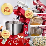 STELANG SC-209B 600W 4L Stand Mixer with Stainless Steel Bowl, Dough Hook, Mixing Beater, Whisk, and Splash Guard