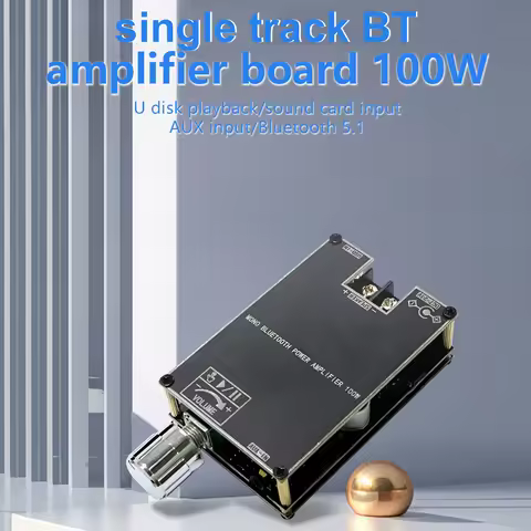 ZK-1001B Mono 100W Audio Power Amplifier TPA3116D2 Bluetooth-Compatible 5.1 AUX Digital Power Amplif