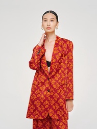 【印花】新中式復古中國風 真絲休閒西裝外套