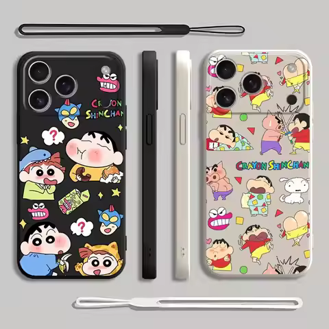 Case for Apple iPhone 17 Pro Max 15 Air XS XR 12 Plus 16 7 8 13 Mini 11 Phone Cover New Crayon Shin-