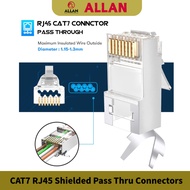 ALLAN CAT7 RJ45 Shielded Pass Through and No Pass Through Connectors Cat7 Cat6A RJ45 Ends Ethernet