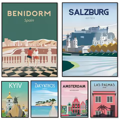 Kiev, Ukraine, Salzburg, Austria, Benidorm, Spain, Las Palmas, Capri, Amsterdam, France, Lisbon, Zak