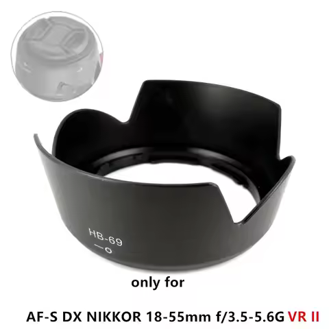 Petal Flower Lens Hood Replace HB-69 for Nikon AF-S DX Nikkor 18-55mm f/3.5-5.6G VR II / 18-55 mm F3