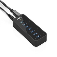 Anker 7-Port USB 3.0 Data Hub with 36W Power Adapter and BC 1.2 Charging Port