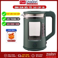 Ấm đun siêu tốc Bình đun nước thủy tinh siêu tốc 1.8L - Bảo Hành 1 Năm - Ấm đun  siêu tốc- An toàn c