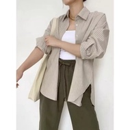 KATUN KEMEJA OXFORD Women's Striped Cotton Shirt