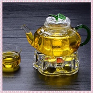 (QBEP) Clear Glass Heat-Resisting Heart Shape Teapot Warmer Heater Base Candle Holder