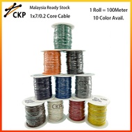 1 Roll 7/0.2mm Core Flexible Cable Signal Wire 7/0.2mm Core Copper Wire