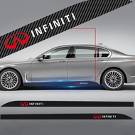 2pcs Car Logo Carbon Fibre Side Decal Side Skirt Car Stickers For Infiniti Q50 FX35 Q30 G37 Q70 QX70