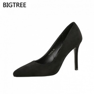 [9.5cm] BIGTREE Ladies Stiletto High Heels Pointed Toe 8316 Korean Version Fashion Sexy Shallow Mout