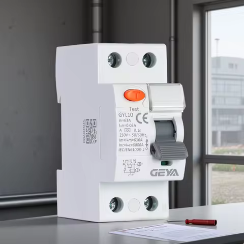 GEYA Type A RCD RCCB Electromagnetic Residual Current Circuit Breaker Overload Leakage Protector 2P 