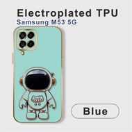 (Astronaut Stand) Casing Samsung Galaxy M53 M33 M23 5G M62 F62 M22 M12 Softcase Luxury Plating TPU F