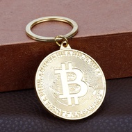 GANTUNGAN Bitcoin Coin Crypto Keychain BTC Keychain Golden Bitcoin Metal Keychain Keychain