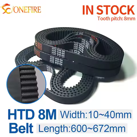 HTD 8M Timing Belt length 600/608/616/624/632/640/648/656/664/672mm width 10~40mm 8M Rubber Closed l