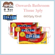 READY STOCK!!!Onwards Bathroom Tissue Soft & Gentle 6600 PLY 10 ROLL 3PLY TOILET PAPER