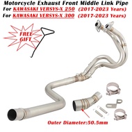 For KAWASAKI VERSYS X VERSYS-X 250 300 2017 - 2022 2023 Motorcycle Exhaust System Modified Muffler 5