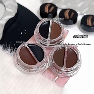 Two-tone Matte Eyebrow Cream With Brush For Eyeliner & Eye Brow Waterproof Sweat Proof Wild O0u5