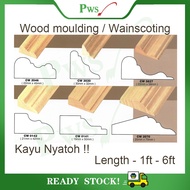 Wainscoting Frame / Wood Moulding / Wainscoting Decoration Bingkai Wood Rail Kayu Nyatoh Solid wood - CW2046 - CW2070