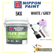 5KG NIPPON Paint FLEX 200 Acrylic Waterproofing White or Grey color