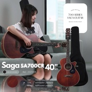 กีต้าร์โปร่ง SAGA รุ่น SA700C R ( Solid Top ) ขนาด 40 นิ้ว แถม กระเป๋าหนา ปิ๊ก เหล็กปรับคอ ตารางคอร์