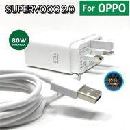 For OPPO 80W Supervooc Fast Charger Adapter UK Plug Type-C Cable For OPPO A3 Pro A3x A74 A77 A78 A98
