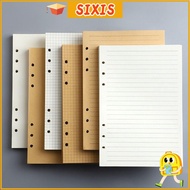 SIXIS 80Sheets Notebook Refill Paper, Horizontal Line/Blank A5/A6/A7 Loose Leaf Paper, Simple Kraft 
