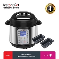 Instant Pot Duo PLUS 9-IN-1 with Loaf Pans (2 pcs) Multi-Use Smart Pressure Cooker 6 Quarts (5.7 Liters)