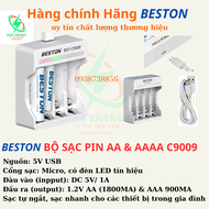 SẠC PIN C9009 AA & AAA BESTON CÓ LED BÁO