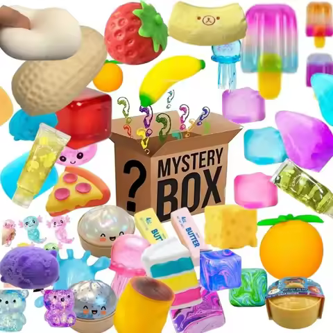 100+ Pcs Surprise Box, Assorted Novelty Squishy Figures Blind Box, Fun Mystery Fidget Stress Relief 