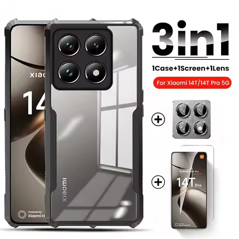 3To1 Acrylic Case for Xiaomi 14T 15T Pro Camera Glass Xiaomi14T Xiaomi14TPro Xiaomi15T Xiaomi15TPro 