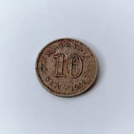 Koin 10 sen 1968 Malaysia , koin lama malaysia / old malaysia coin