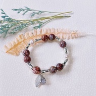 阿拉善瑪瑙彩玉 紫色爆裂阿拉善 珍珠|| 辟邪 淨化 水晶手鍊