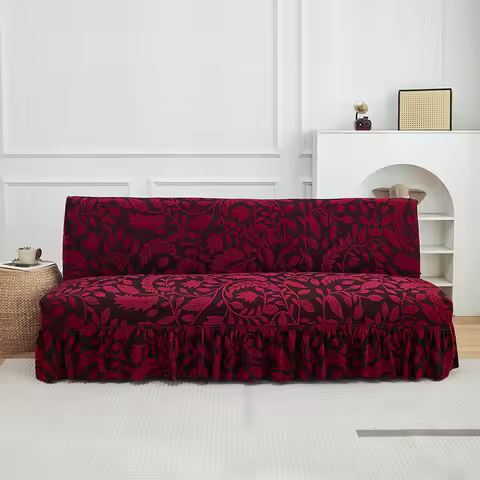 M/L Jacquard Plain Luxury Willow Rhyme Skirt Sofa Bed Cover