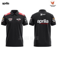 Polo shirt Kerah Aprilia Racing Ixon Team Balap MotoGP Print Unisex Short Sleeve Baju Men Casual Tsh