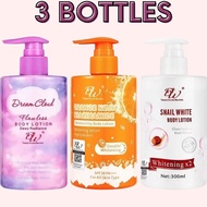 3Pcs DW LOTION W/ Gluta Acid Papaya Extract 300ml and DW Milk Whitening Hand&Body Lotion 300ml