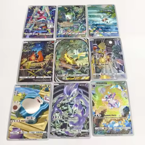 Anime Diy 9pcs/set Pocket Monster Promo-A Series Paper Card Jigglypuff Bulbasaur Mewtwo Game Collect