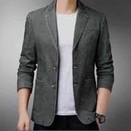MJ jas blazer jeans premium pilihan Ukuran M L XL matt kain jeans denim premium 3 kantong hidup bela