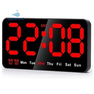 Digital Wall Clock, 9Inch LED Digital Clock Large Display with 12/24H, Big Digits,Small Silent Wall 