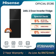 [FREE INSTALL] Hisense 2 Door Inverter (240L) Refrigerator Fridge RT286N4ABN1 - Black