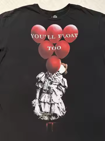 2000s Y2K It Movie Horror Film Pennywise Clown Balloon Promo T-Shirt L