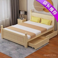 1.2m 1m Rental Room Double Bed Pine 1.35m Household 1.8 Fashion Wooden Bed Style All 2 Real 1.5m GX9