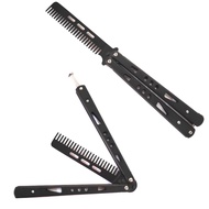 Premium Black Butterfly Folding Comb training Practice Stainless Steel Balisong Style Balisong Train