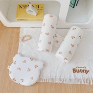 Kidandmom Bunny soft latex core soft breathable pillow and anti-flattened pillow set for baby