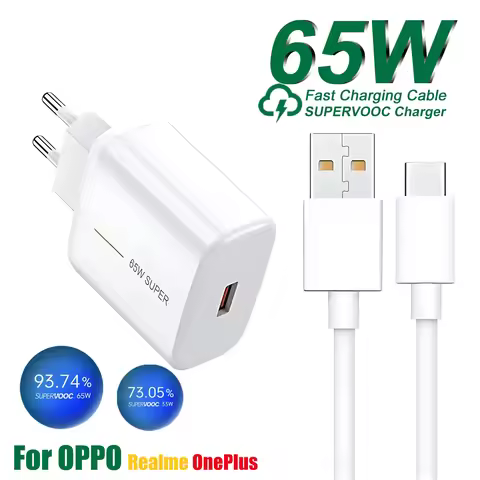 65W SuperVOOC Fast Charging USB Charger For OPPO K13 Turbo Reno 12 Find X8 Pro Realme 14 15 OnePlus