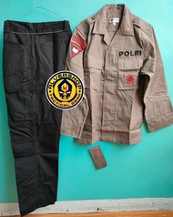 Baju Pdl Coklat Brimob Polri Setelan Jatah Pembagian Tactical